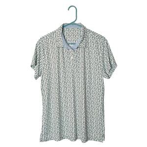 Swannies Tori Green Floral Clover Golf Polo Shirt 2X Pickleball Tennis Prep